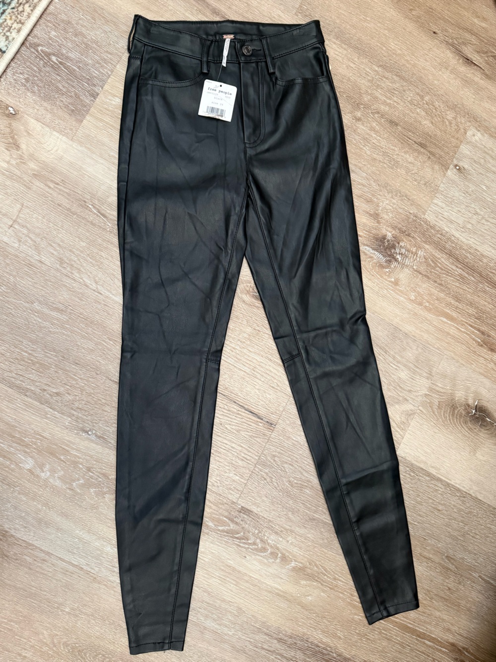 Free People NWT Classic Black Faux Leather Pant